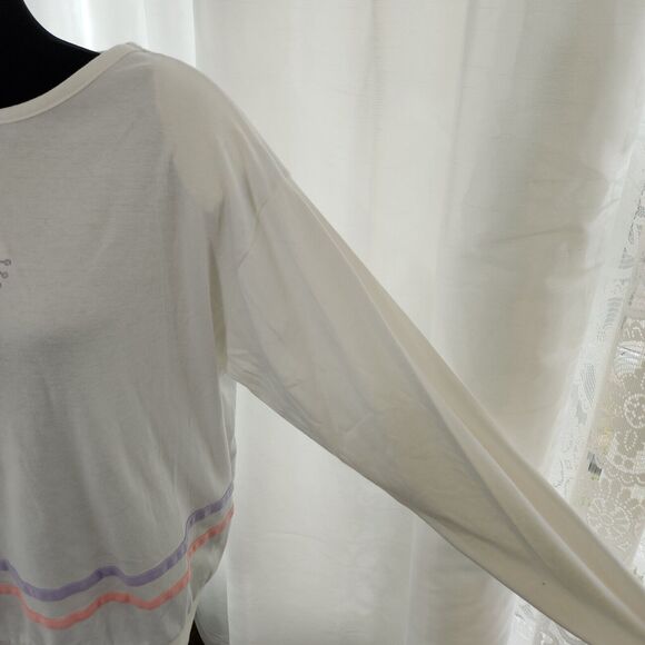 Dead Stock Vintage Aileen Shirt Embroidered Patch Floral Stripe Retro Large - Picture 4 of 13